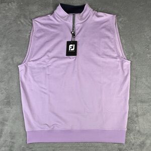 Footjoy Vest Mens M Golf Performance 1/4 Zip Lavender‎ Purple Wicking New $115